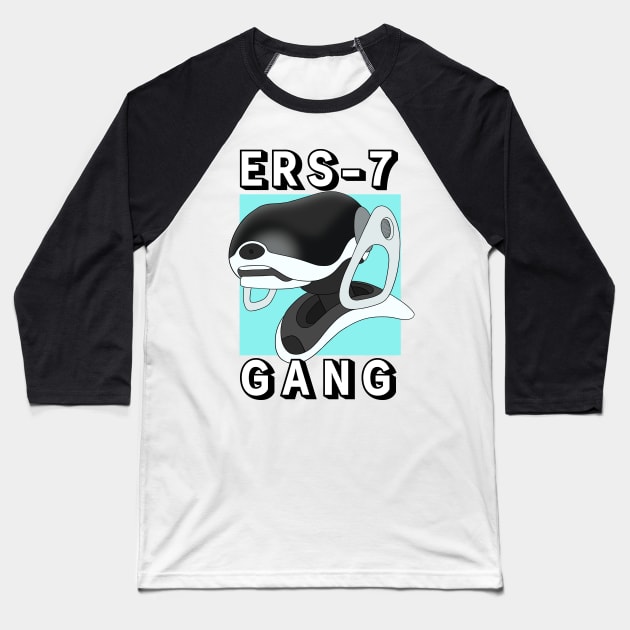 Aibo ERS-7 Gang White Baseball T-Shirt by yourfriendlyneighborhoodspork